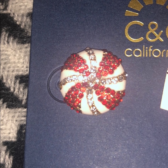 C&C Peppermint Swirl Crystal Candy Stud Earrings - Picture 4 of 9